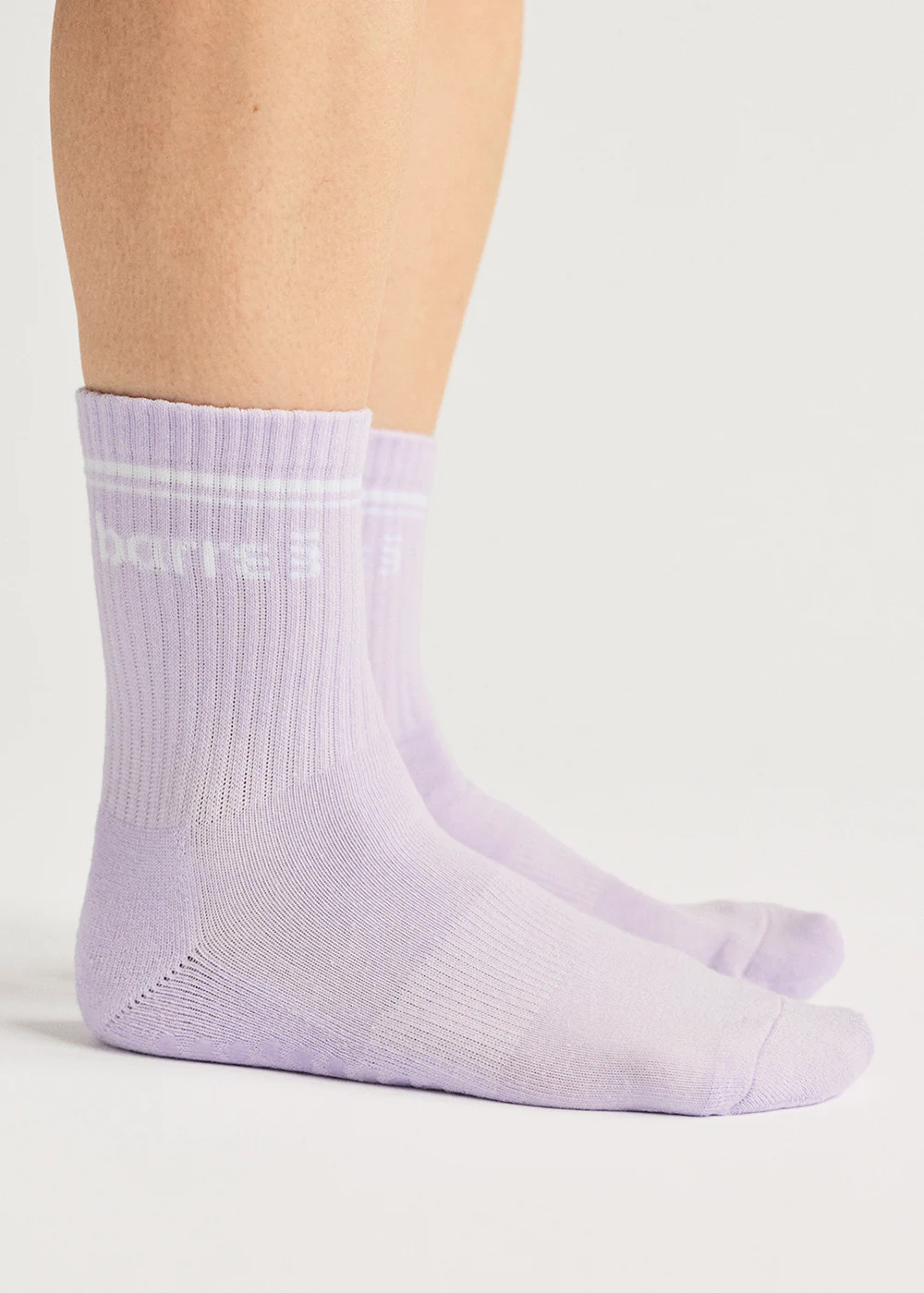 barre3 3/4 Crew Grip Socks - Orchid - Image 3