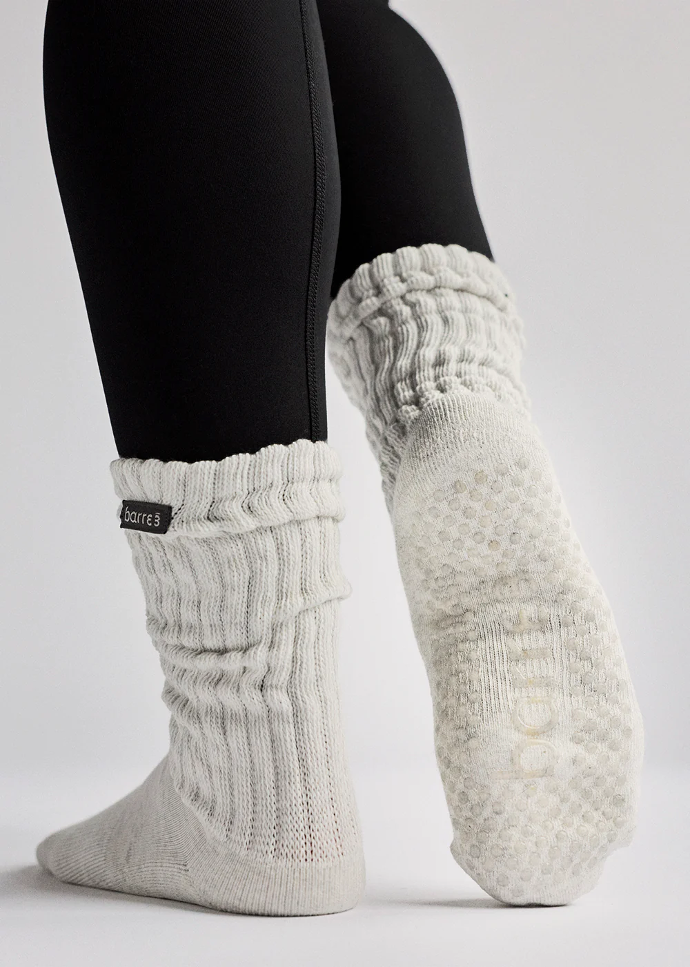 barre3 Slouch Sock - White Heather - Image 3