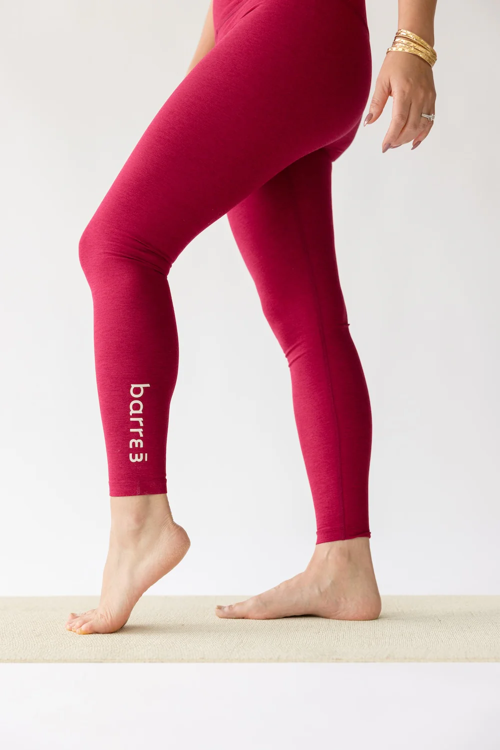 High Waisted Midi Legging - Maroon Tint Heather - Image 3